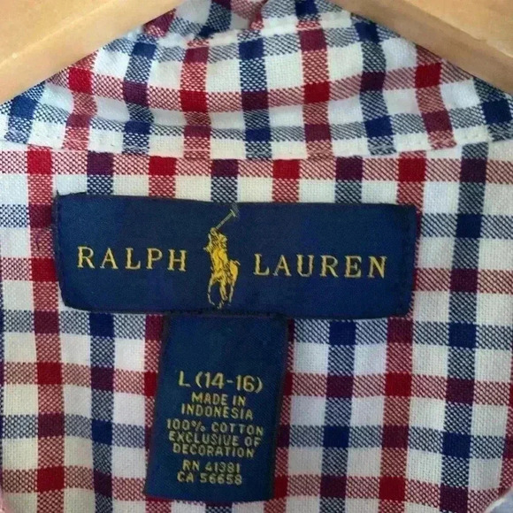 Ralph Lauren Plaid Button Down Long Sleeve Shirt - Picture 3 of 4